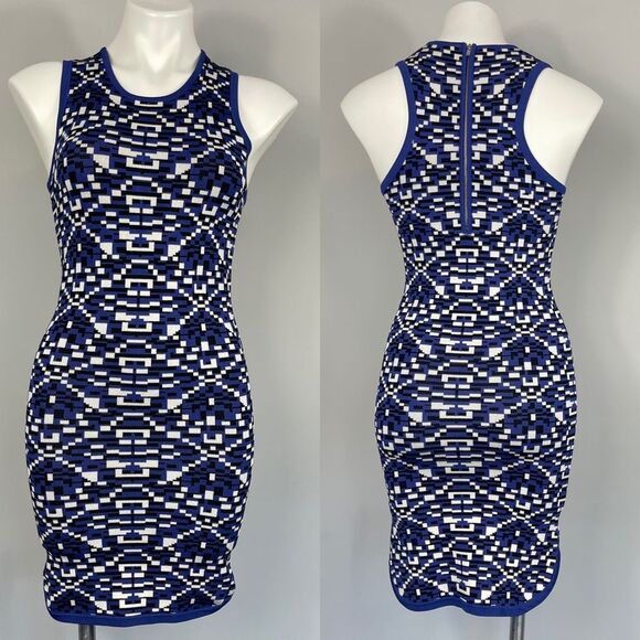 Parker Sweater Knit Geometric Calypso Combo Print BodyCon Racer Back Mini Dress - Picture 11 of 16